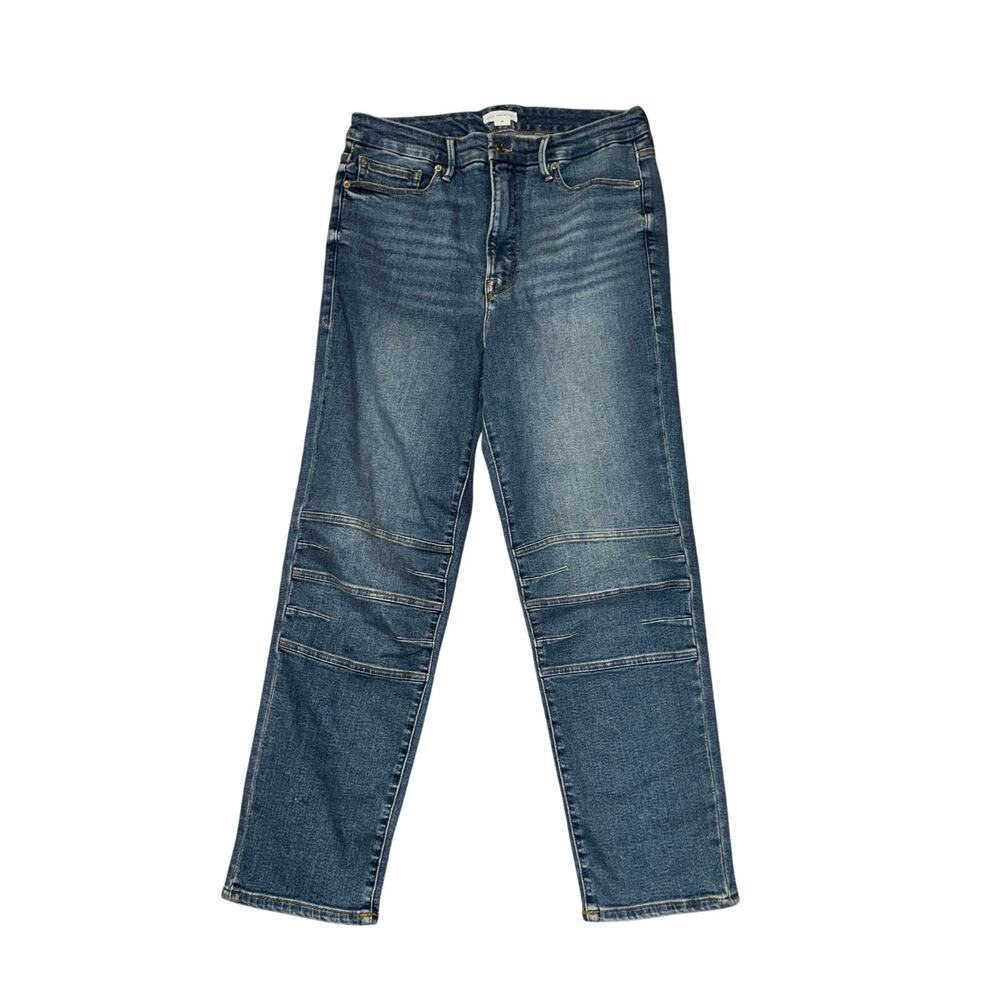 Good American Slim Moto Pant Jeans Women's Size 16 Indigo760 Blue High Rise